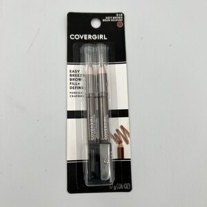 NEW Cover Girl Easy Breezy Brow Fill + Define Pencils 510 Soft Brown + Sharpener
